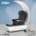 Gulfstream Avela Premium Spa with Black 9690 chair and Grey and Pearl White base