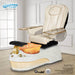 Gulfstream Ampro with Pearl White 9690 chair, white base and amber glass bowl