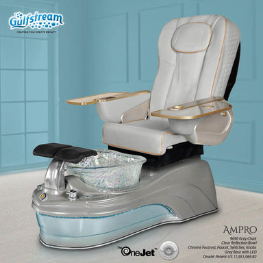 Gulfstream Ampro with Grey 9690 chair, grey base and clear glass bowl