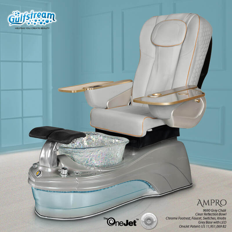 Gulfstream Ampro with Grey 9690 chair, grey base and clear glass bowl