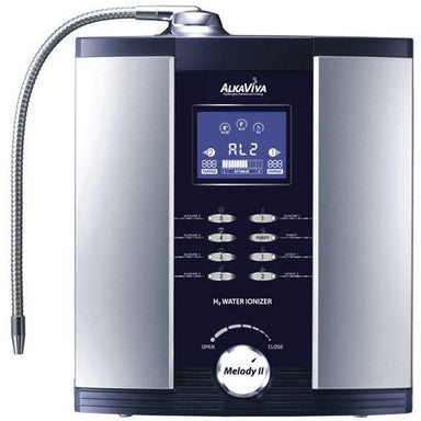 "AquaVive Countertop Alkaline Water Ionizer featuring advanced filtration technology, a sleek design, and an intuitive digital control panel. Delivers purified, alkaline water enriched with essential minerals for a healthier lifestyle."