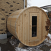 "Handcrafted Canadian Timber Collection Sauna from Dundalk LeisureCraft, made of Eastern White Cedar with aluminum bands and a modern design, ideal for enhancing wellness and relaxation."