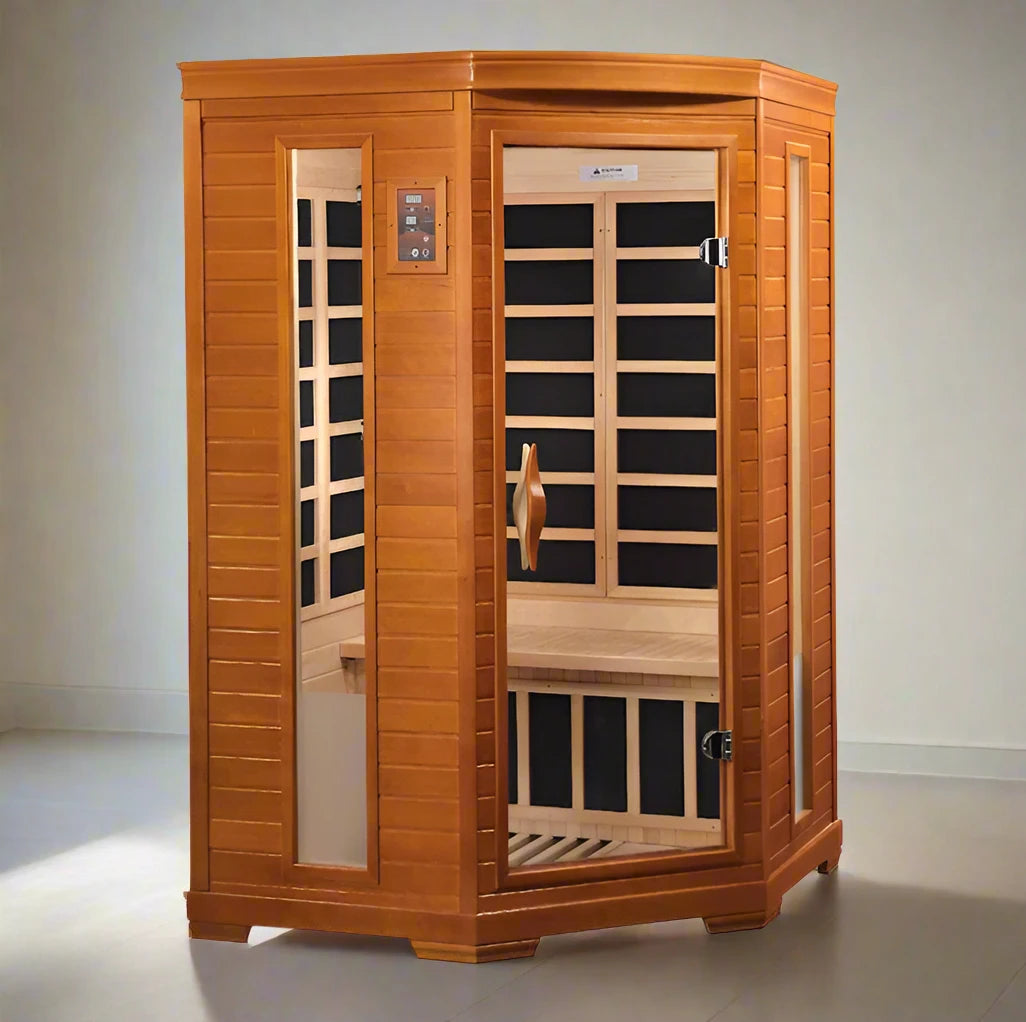 Dynamic Heming Elite 2 Person Corner Ultra Low EMF Infrared Sauna - (Canadian Hemlock)