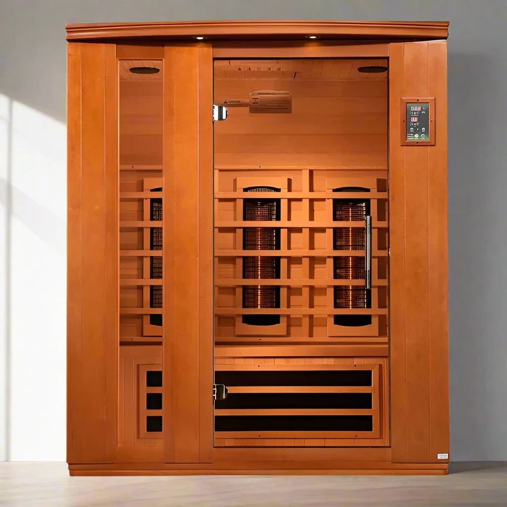 Dynamic Lugano 3-Person Full Spectrum Near Zero EMF FAR Infrared Sauna (Canadian Hemlock)
