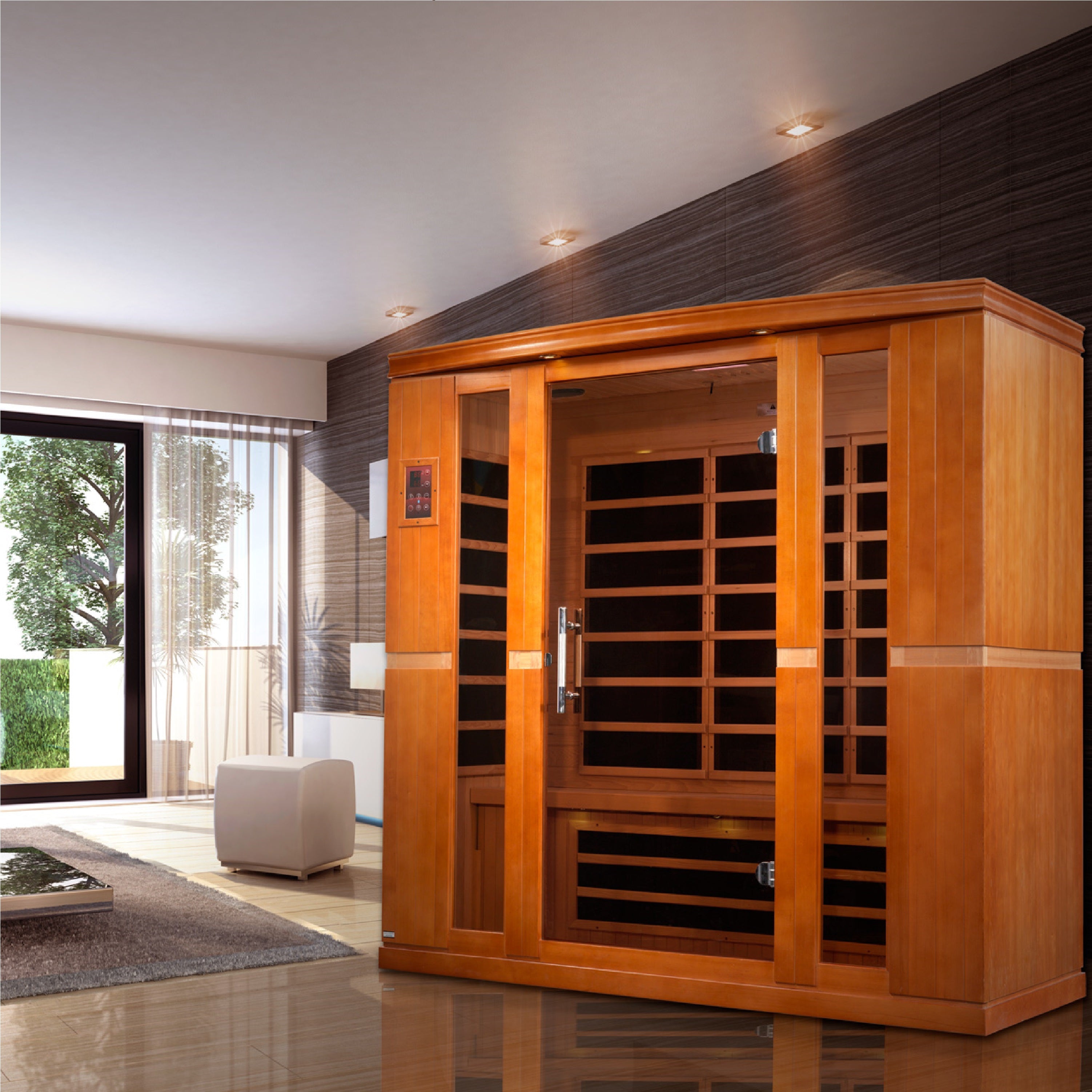 Dynamic Bergamo 4-Person Low EMF FAR Infrared Sauna (Canadian Hemlock)