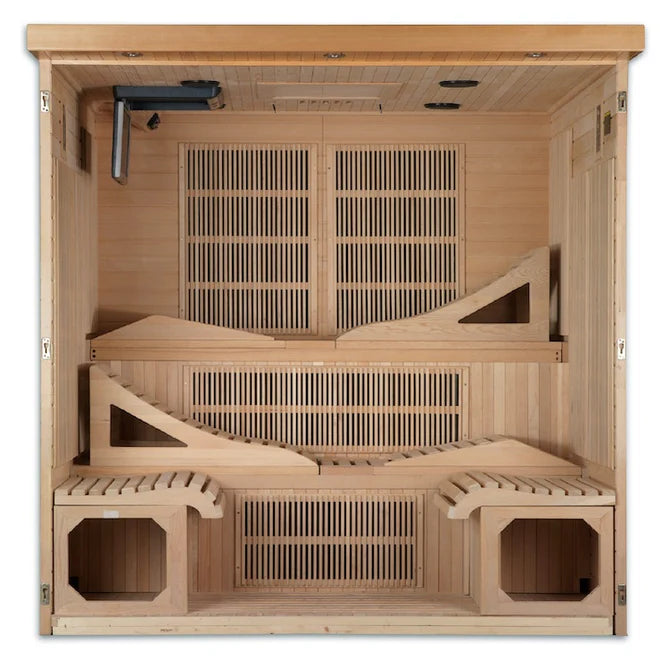 Dynamic Monaco - 6 Person Ultra Low EMF Infrared Sauna - (Canadian Hemlock)