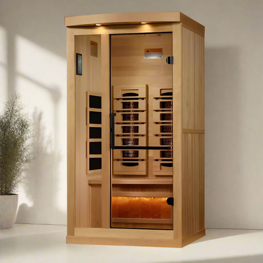 Golden Designs - 1-2 Person Full Spectrum Infrared Sauna - (Canadian Hemlock)