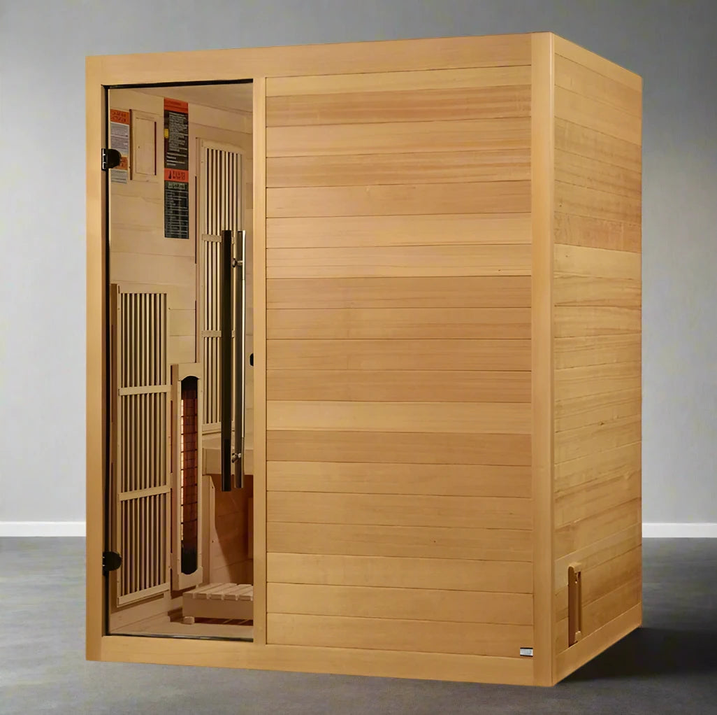 Golden Designs 2025 Soria GDI-8330-01 3 Per Hybrid Sauna (Indoor) - Full Spectrum and Harvia Traditional Stove