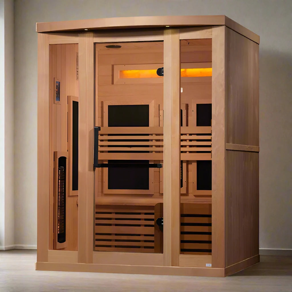 Golden Designs - 3 Person Full Spectrum Infrared Sauna - (Canadian Hemlock)