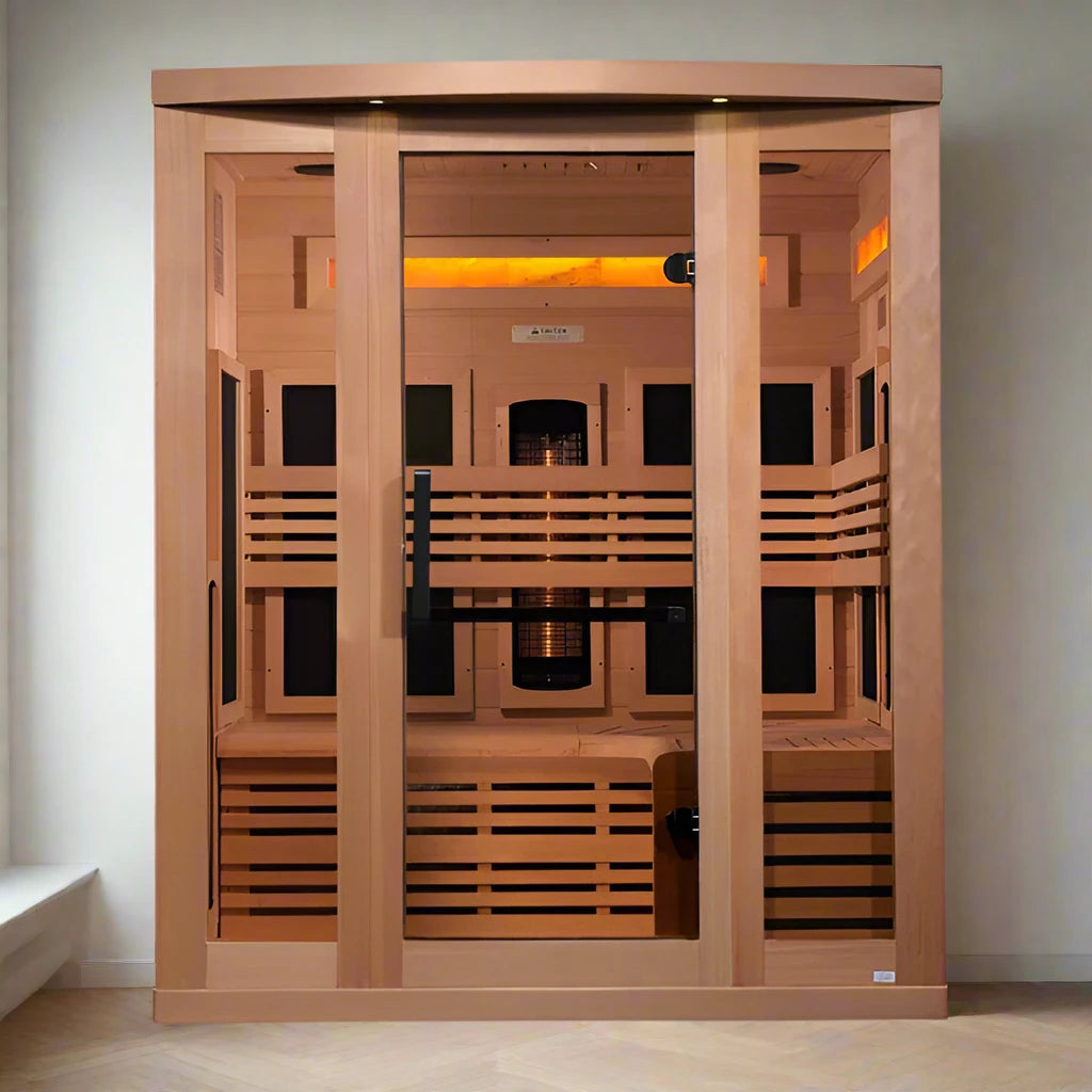 Golden Designs - 3 Person Full Spectrum Infrared Sauna - (Canadian Hemlock)