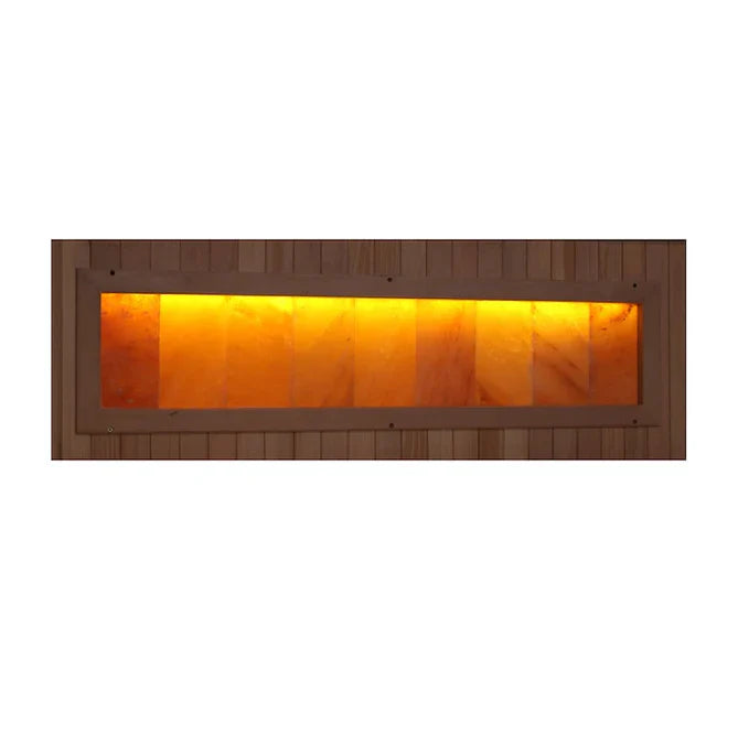 Golden Designs 3-Person Full Spectrum PureTech™ Near Zero EMF FAR Infrared Sauna with Himalayan Salt Bar (Canadian Hemlock)