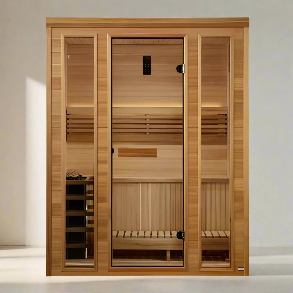 Golden Designs "Andermatt Edition" 2 - 3 Person Traditional Steam Sauna - Pacific Premium Clear Cedar