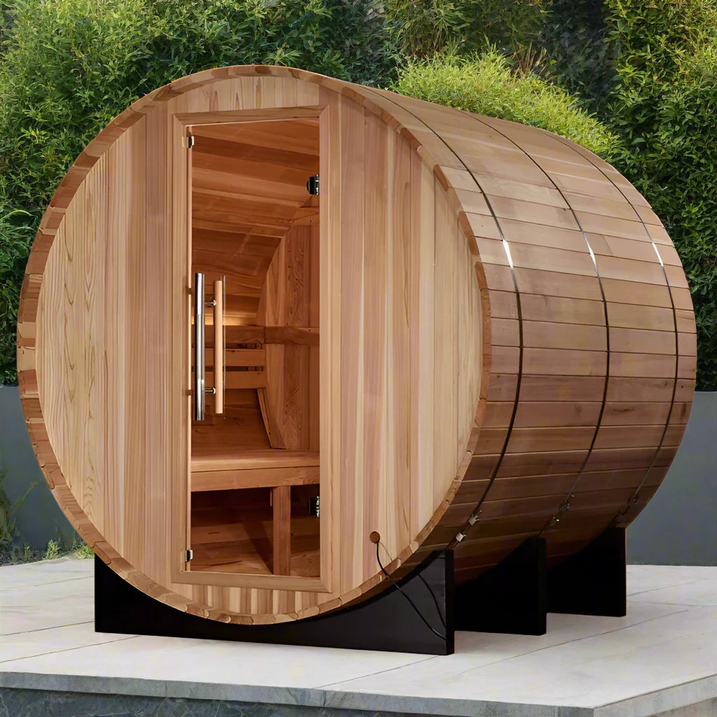 Golden Designs "Borealis" 4-Persons Barrel Traditional Sauna