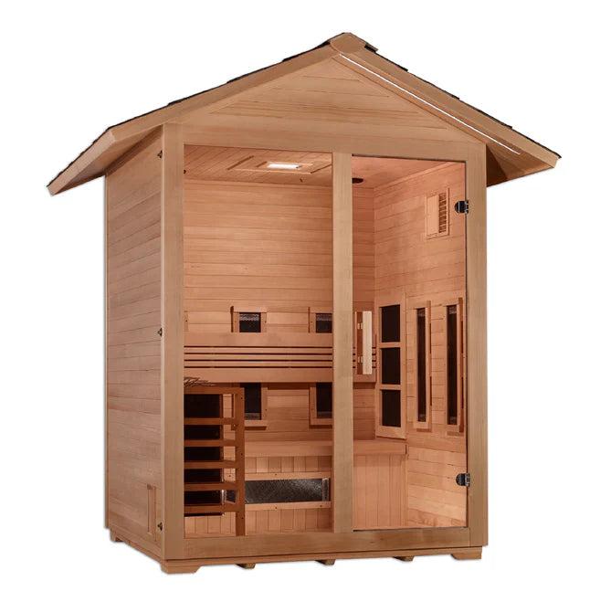 Golden Designs "Carinthia" - 3 Person Hybrid Outdoor Sauna - (Canadian Hemlock)