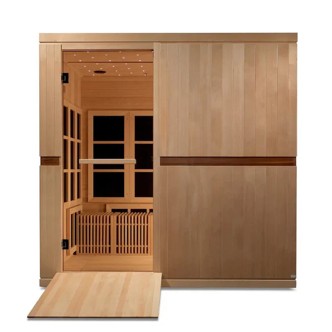 Golden Designs 2025 Catalonia 8-person PureTech™ Near Zero EMF (Under 2MG) FAR Infrared Sauna (Canadian Hemlock)