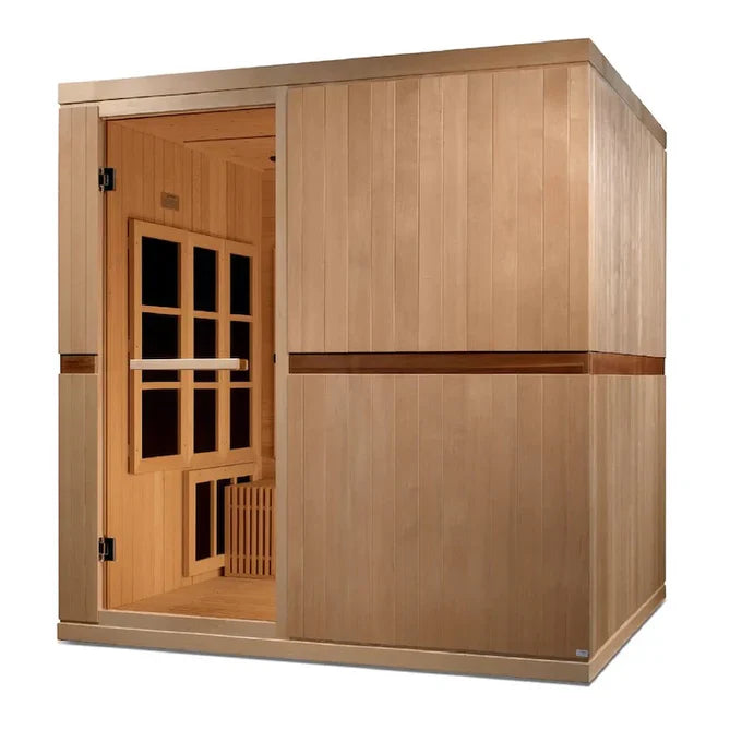 Golden Designs 2025 Catalonia 8-person PureTech™ Near Zero EMF (Under 2MG) FAR Infrared Sauna (Canadian Hemlock)