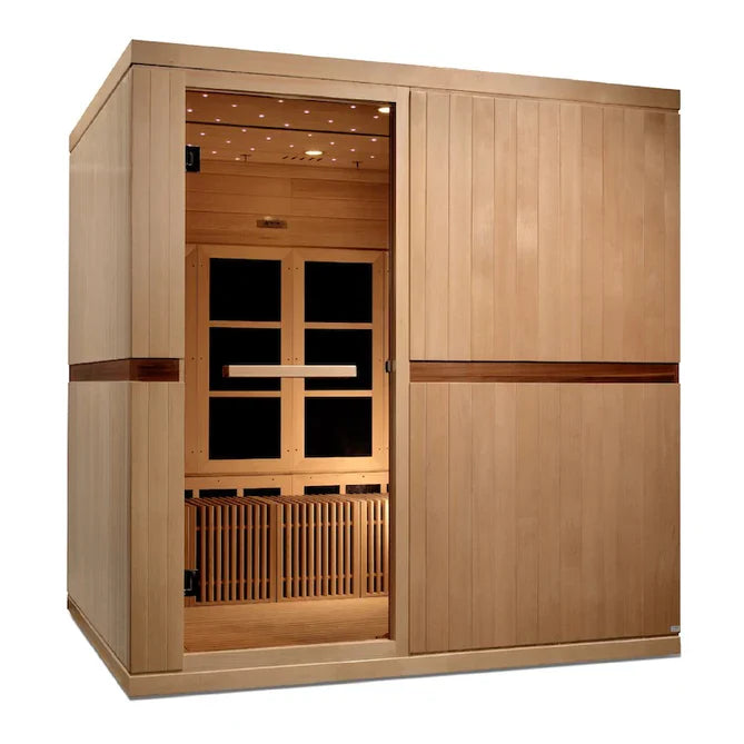 Golden Designs 2025 Catalonia 8-person PureTech™ Near Zero EMF (Under 2MG) FAR Infrared Sauna (Canadian Hemlock)