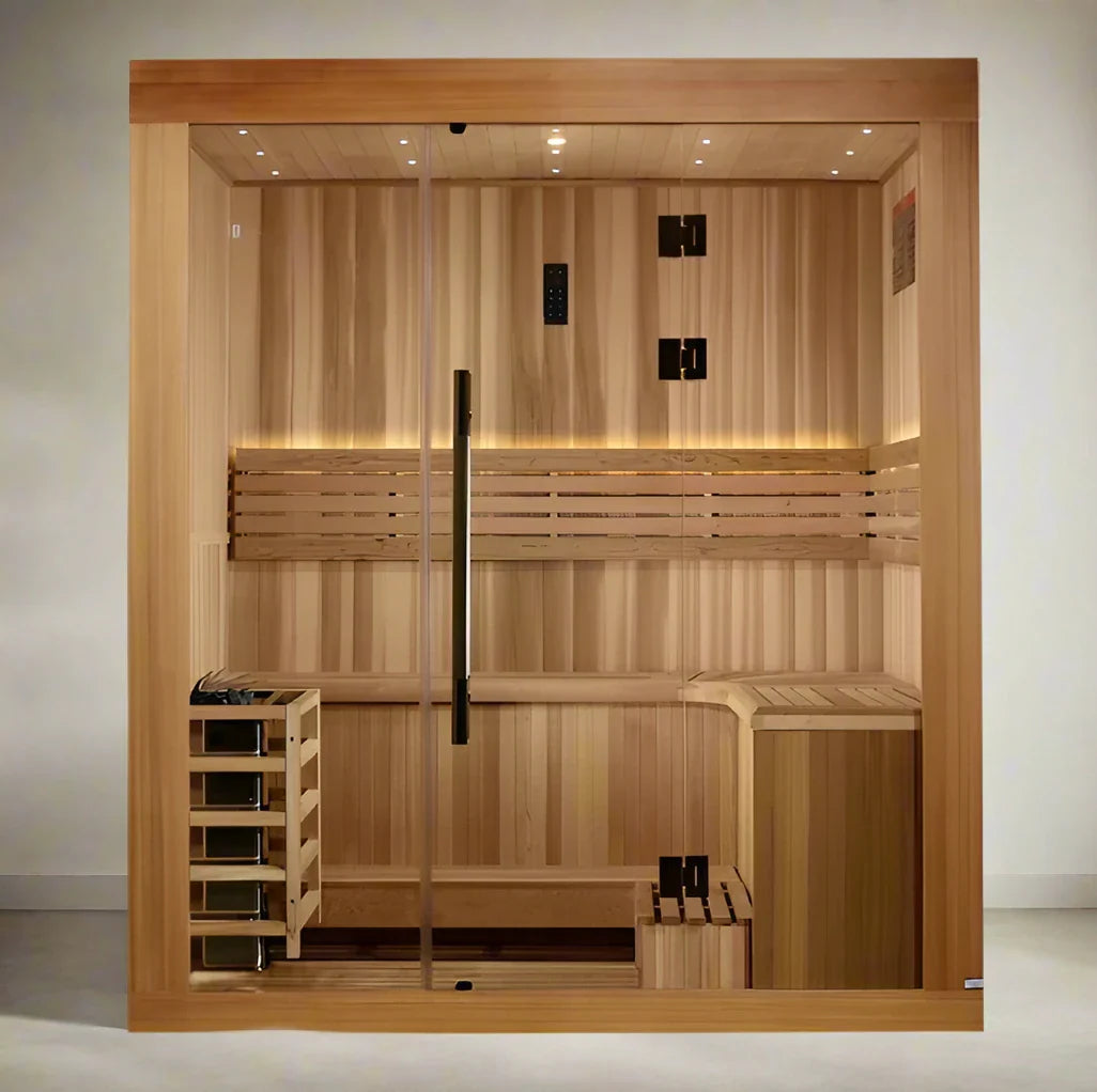 Golden Designs 2025 "Copenhagen Edition" 3 Person Traditional Sauna - Canadian Red Cedar