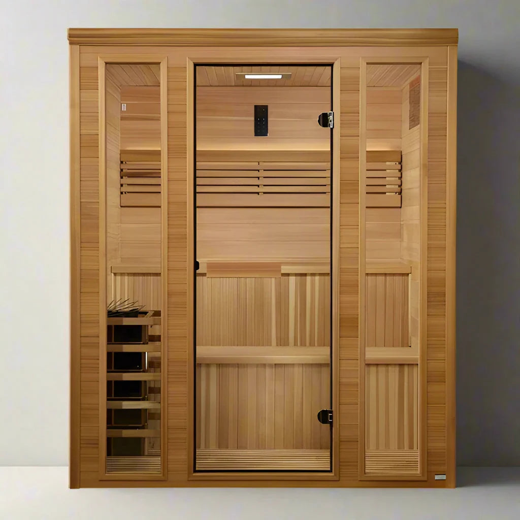 Golden Designs 2025 "Engelberg Edition" 4 - 6 Person Traditional Steam Sauna - Pacific Premium Clear Cedar