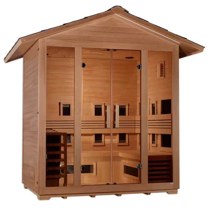 Golden Designs "Gargellen" - 5 Person Hybrid Outdoor Sauna - (Canadian Hemlock)