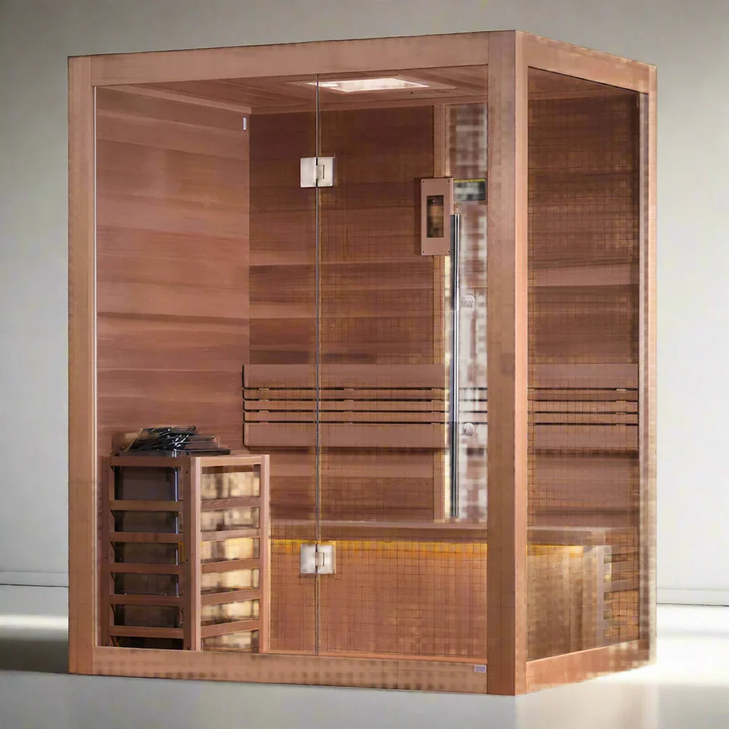 Golden Designs "Hanko Edition" 2 Person Indoor Traditional Sauna - Canadian Red Cedar Interior