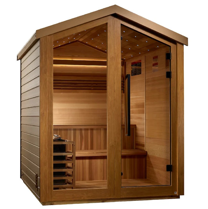 Golden Designs Kaarina - 6 Person Outdoor Sauna - (Red Cedar Interior)