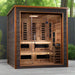 Golden Designs Karlstad 6-Person Outdoor Sauna with Full Spectrum Infrared Technology in Canadian Red Cedar.