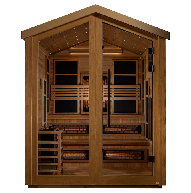 Golden Designs Kaskinen 6 Person Hybrid Outdoor Sauna - (Red Cedar Interior)