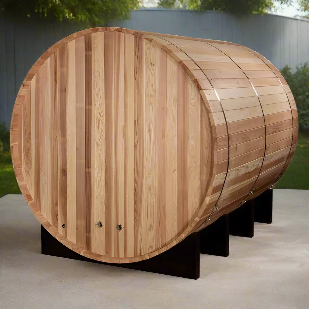 Golden Designs "Klosters" 6 Person Barrel Traditional Steam Sauna - Pacific Cedar
