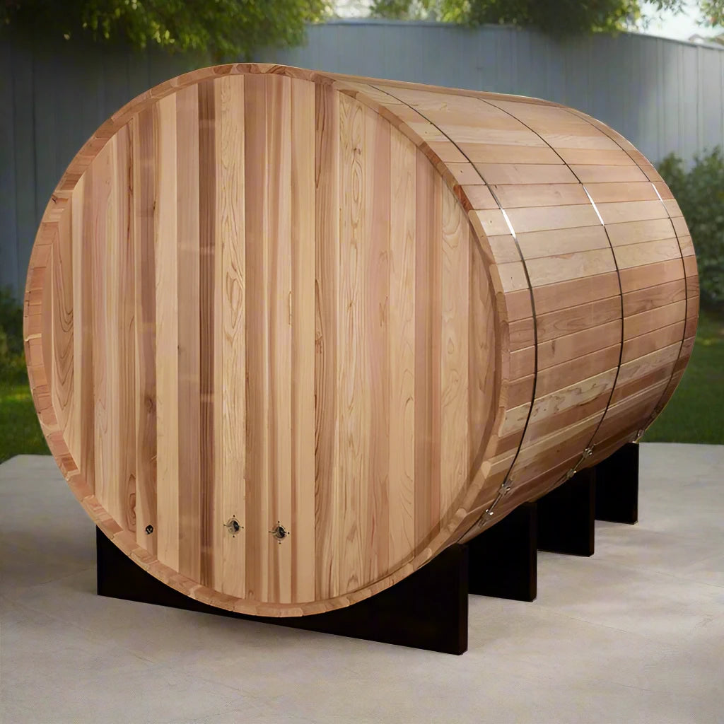 Golden Designs "Klosters" 6 Person Barrel Sauna - (Pacific Cedar)