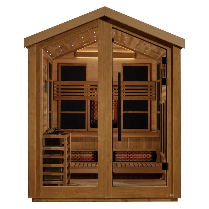 Golden Designs Loviisa - 3 Person Hybrid Outdoor Sauna - (Red Cedar Interior)