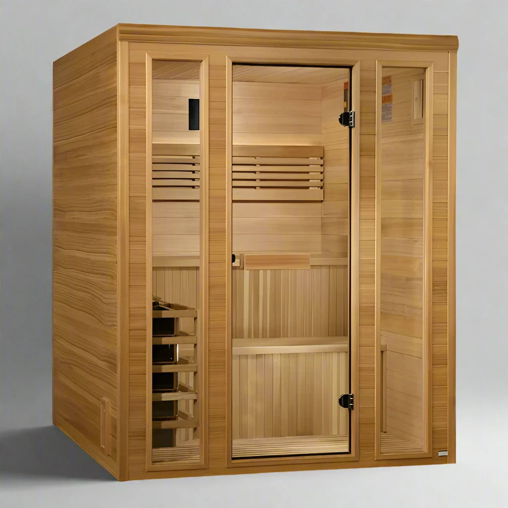 Golden Designs 2025 "Engelberg Edition" 4 - 6 Person Traditional Steam Sauna - Pacific Premium Clear Cedar