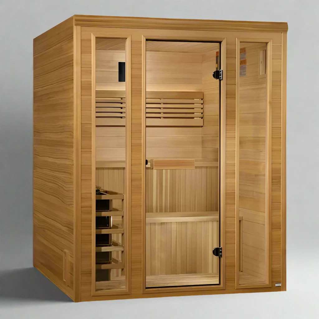 Golden Designs 2025 "Engelberg Edition" 4 - 6 Person Traditional Steam Sauna - Pacific Premium Clear Cedar
