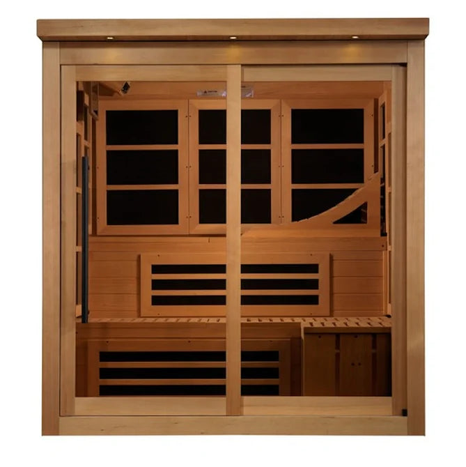 Golden Designs Monaco Limited Edition - 6 Person Near Zero EMF Infrared Sauna - (Canadian) Hemlock