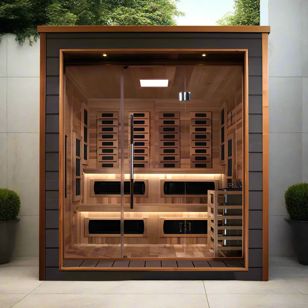 Golden Designs Narvik 2 Person Outdoor Traditional Sauna - Canadian Red Cedar Interior