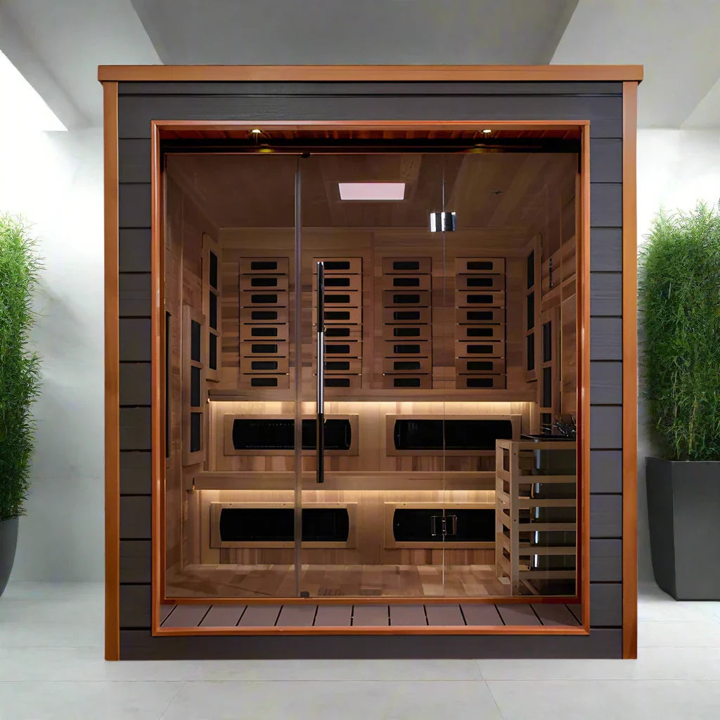 Golden Designs Narvik 2 Person Outdoor Traditional Sauna - Canadian Red Cedar Interior