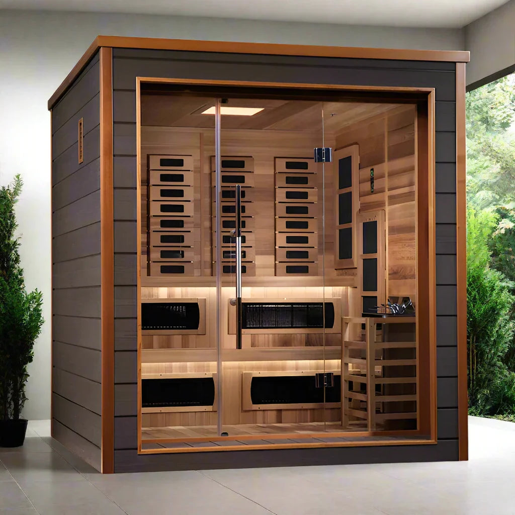 Golden Designs Narvik 2 Person Outdoor Traditional Sauna - Canadian Red Cedar Interior