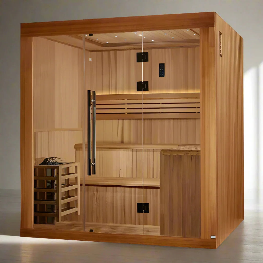 Golden Designs 2025 "Osla Edition" 6 Person Traditional Sauna - Canadian Red Cedar