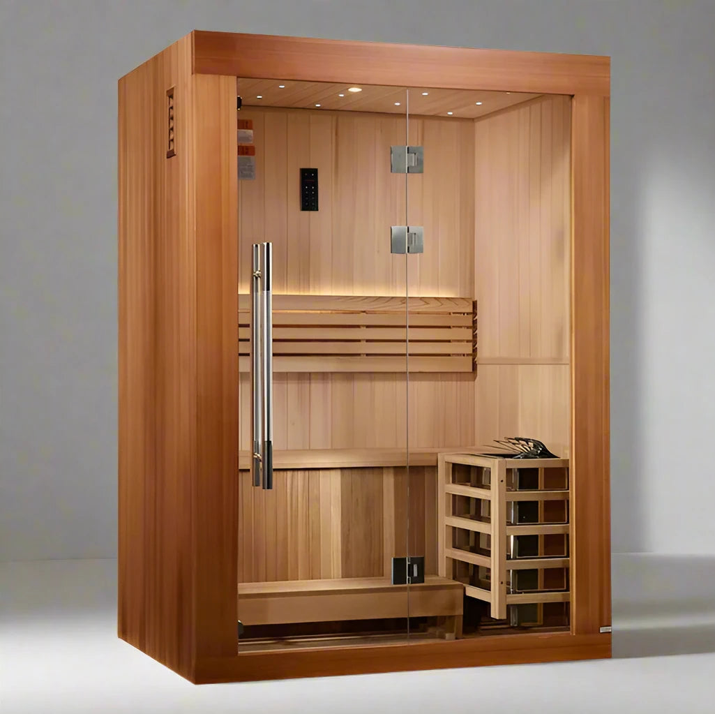 Golden Designs 2025 Updated "Serenova Edition" 2-Persons Traditional Sauna