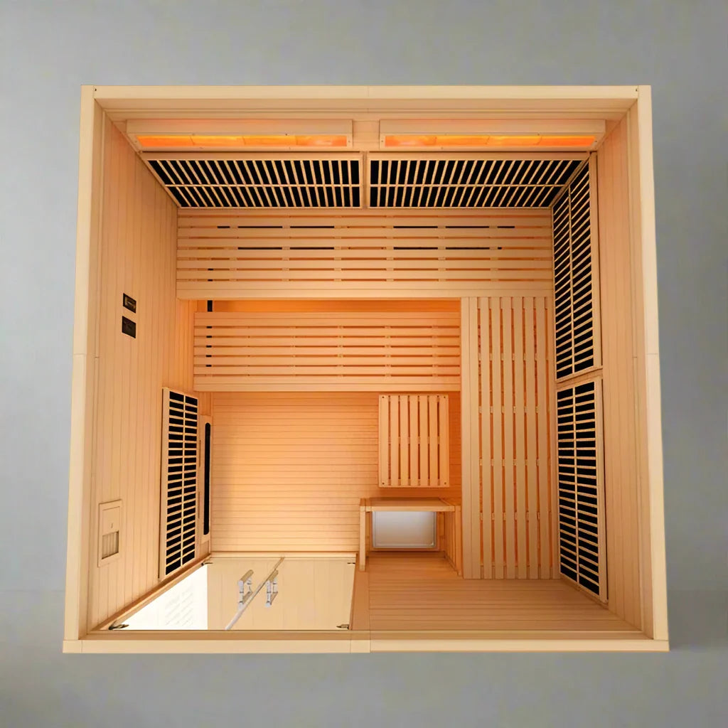 Golden Designs 2025 Toledo GDI-8360-01 6 Per Hybrid Sauna (Indoor) - Full Spectrum and Harvia Traditional Stove