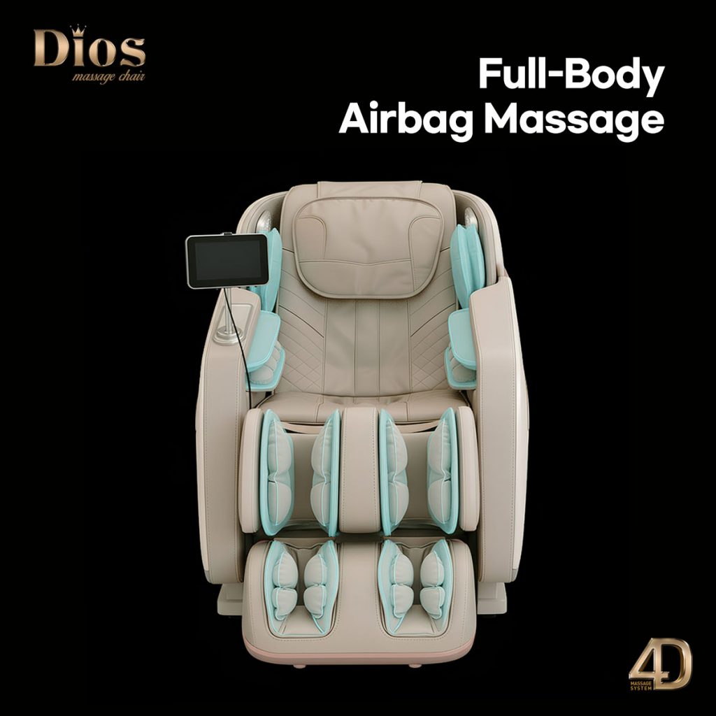 Front view of massage chair airbag massaging mechanism 