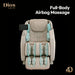 Front view of massage chair airbag massaging mechanism 