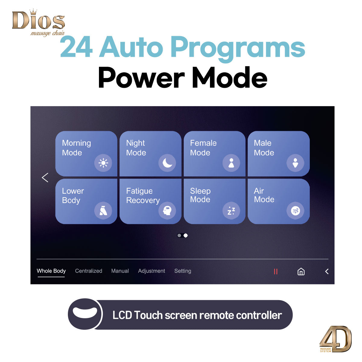 Image of massage chair built in programs 