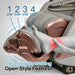 Image of person's foot against massage chair footrest