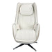 Front view of white massage chair against white background 
