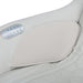 Closeup of massage chair side, armrest and controls 