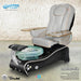 Gulfstream La Maravilla pedicure chair in Grey with clear glass bowl and black base
