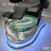 La Mira clear glass bowl with footrest and LED lighting