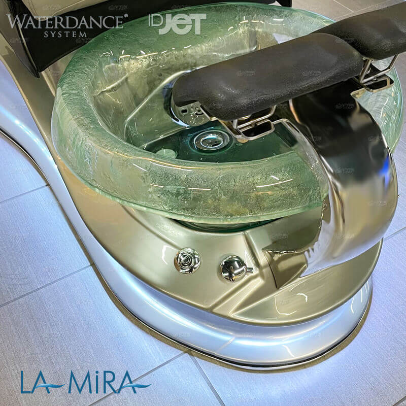 La Mira glass bowl with blue LED glow
