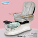 Gulfstream La Mira with Grey 9690 chair, white base and clear glass bowl